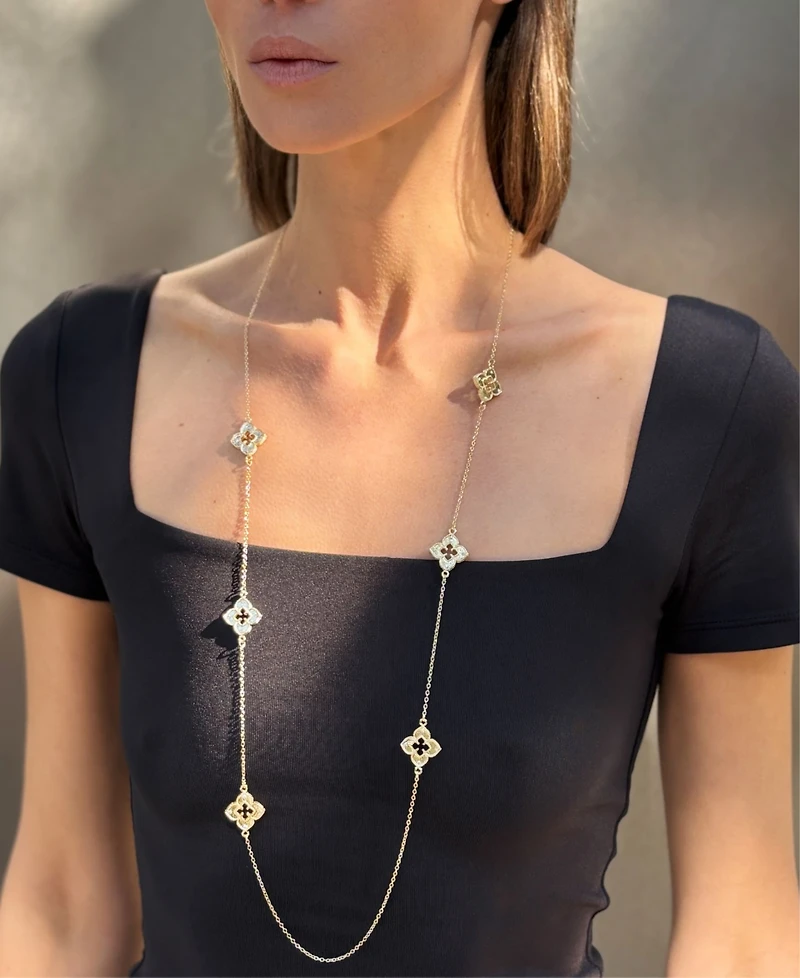 Adornia Gold Clover 36" Station Necklace