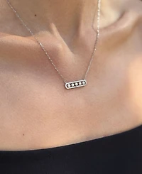 Adornia Adjustable Cultivated Pearl Pave Bar Necklace