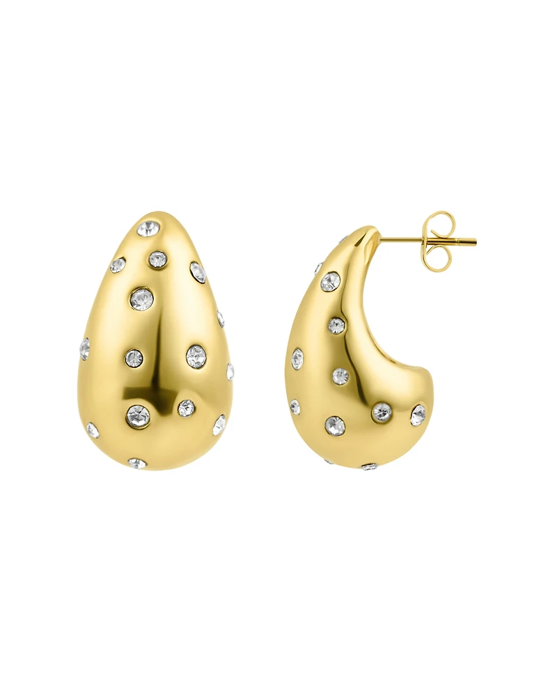 Adornia Gold Clear Crystal Teardrop Earrings