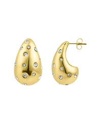 Adornia Gold Clear Crystal Teardrop Earrings
