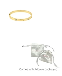 Adornia Tarnish Resistant Cubic Zirconia and Clover Bangle Bracelet