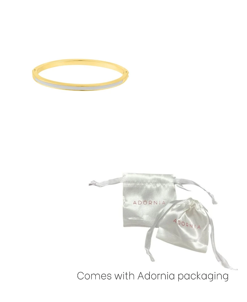Adornia Gold White Enamel Cuff Bracelet