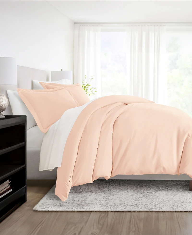 ienjoy Home Double Brushed Solid Duvet Cover Set, King/California King