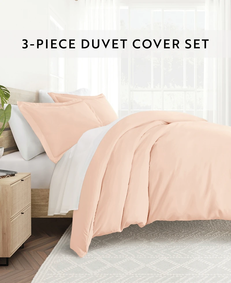 ienjoy Home Double Brushed Solid Duvet Cover Set