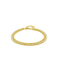 And Now This Cubic Zirconia Double Strand Chain Bracelet