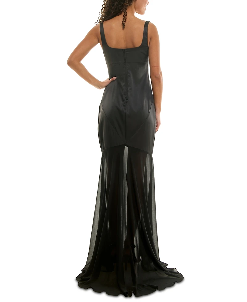 Alex & Sophia Juniors' Chiffon-Bottom Gown
