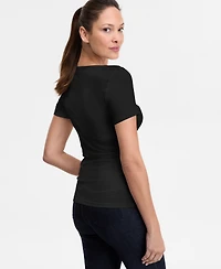 I.n.c. International Concepts Women's Asymmetric-Neck Top, Exclusively at Macy's