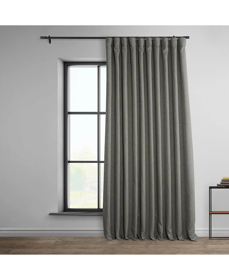 Half Price Drapes Extra Wide Textured Faux Linen Room Darkening Curtain