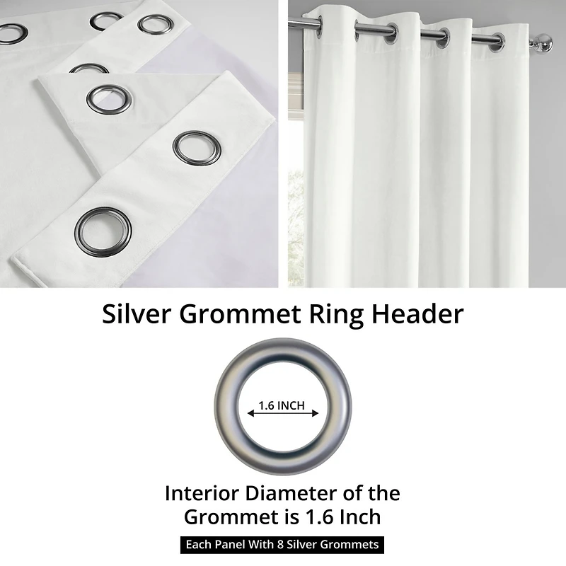 Half Price Drapes Primary White Grommet Signature Velvet Blackout Curtain
