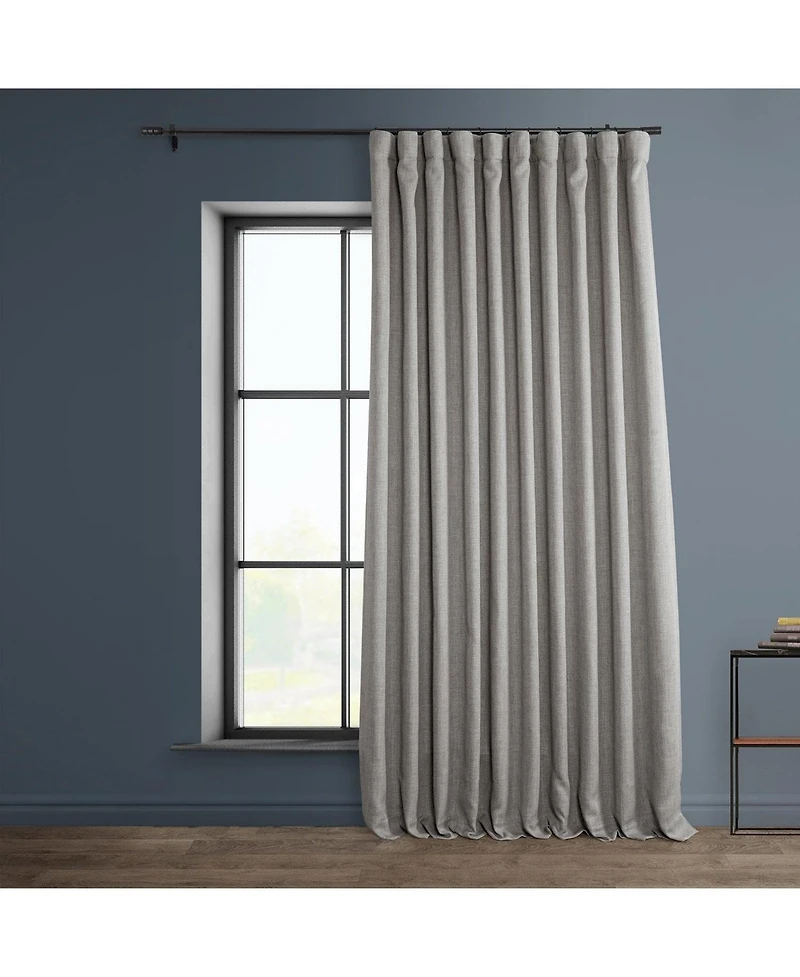 Half Price Drapes Extra Wide Textured Faux Linen Room Darkening Curtain