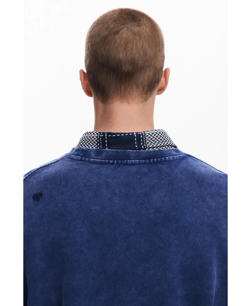 Desigual Men's Sweatshirt with braided sleeves