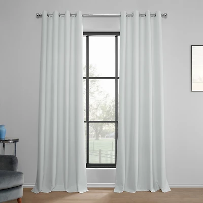 Half Price Drapes Off White Grommet Performance Linen Hotel Blackout Curtain