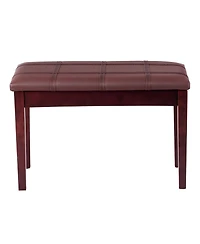 Double Piano Bench with Pu Leather Seat and Hidden Storage, Solid Wood Frame