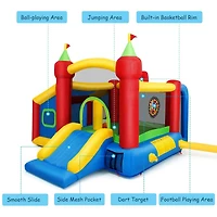 7-in-1 Kids Inflatable Bounce House with Ocean Balls Ultimate Outdoor Playset for Fun