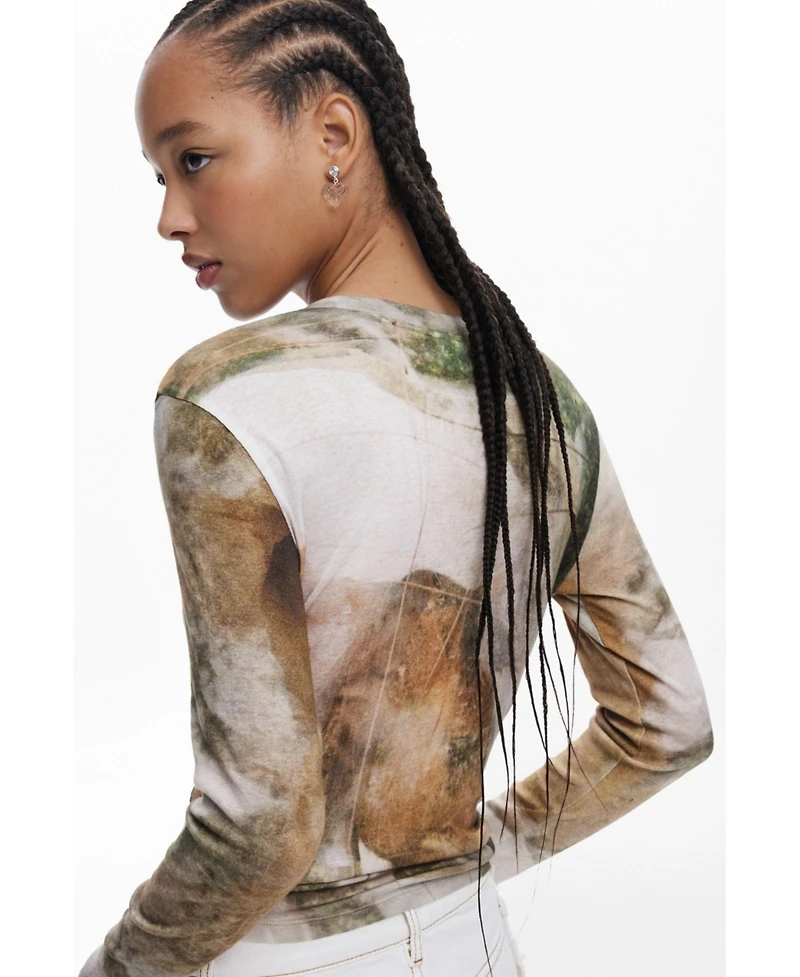 Desigual Women's High-neck horse T-shirt