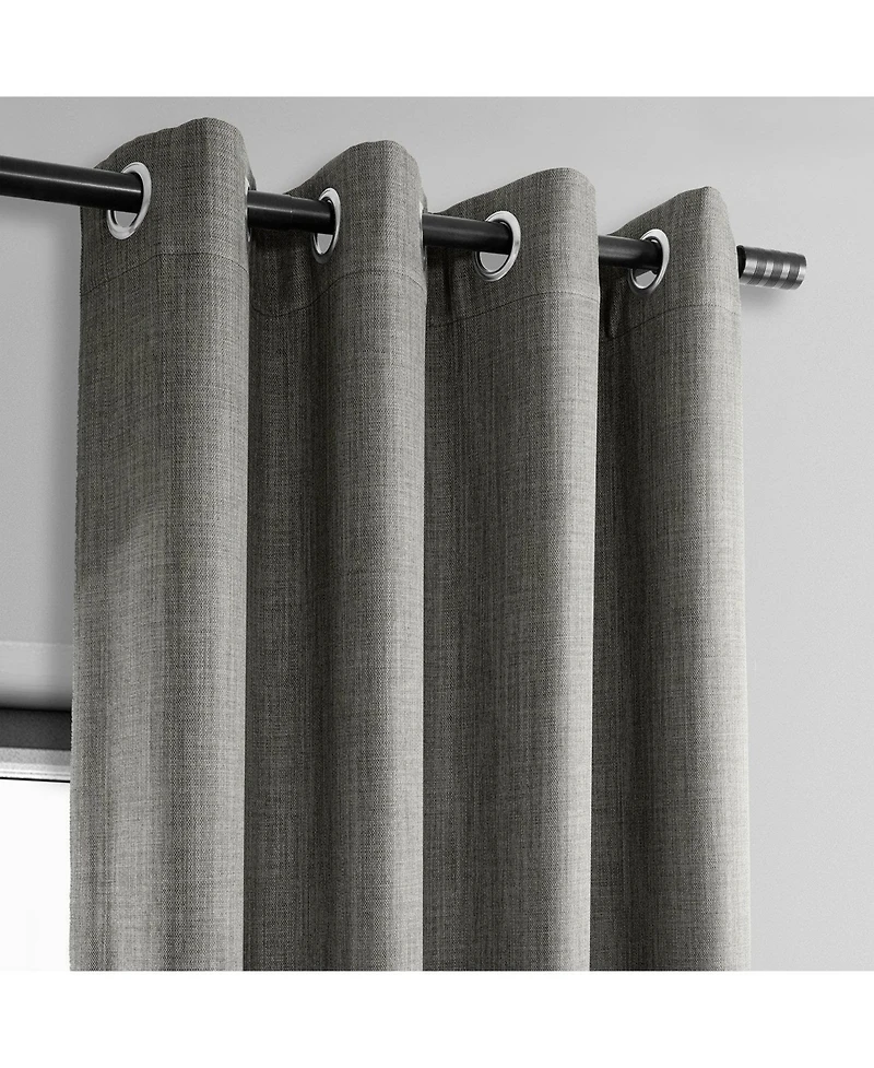 Half Price Drapes Grommet Textured Faux Linen Room Darkening Curtain