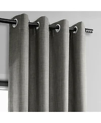 Half Price Drapes Grommet Textured Faux Linen Room Darkening Curtain