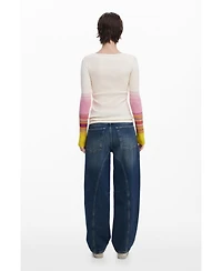 Desigual Women's T-shirt with printed sleeves