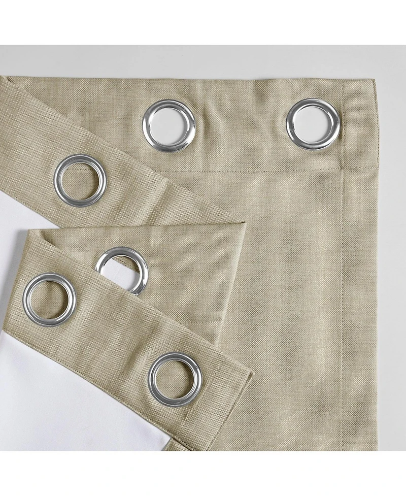 Half Price Drapes Light Beige Grommet Performance Linen Hotel Blackout Curtain