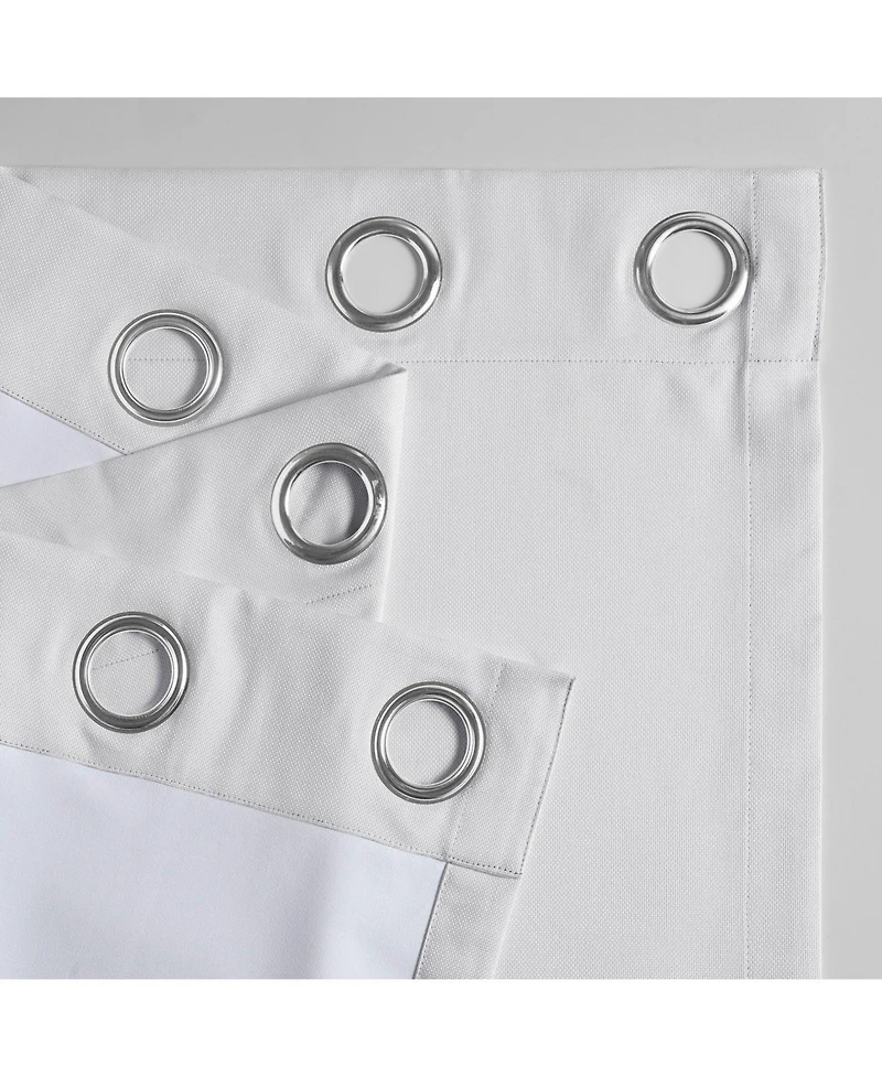 Half Price Drapes White Grommet Performance Linen Hotel Blackout Curtain