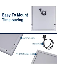 Luvodi 41.3 x 19.7 In Rectangular Led Backlit Illuminated Bathroom Mirror Wall Mounted Makeup Mirror
