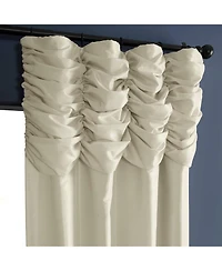 Half Price Drapes Off White Ruched Vintage Textured Faux Dupioni Silk Curtain