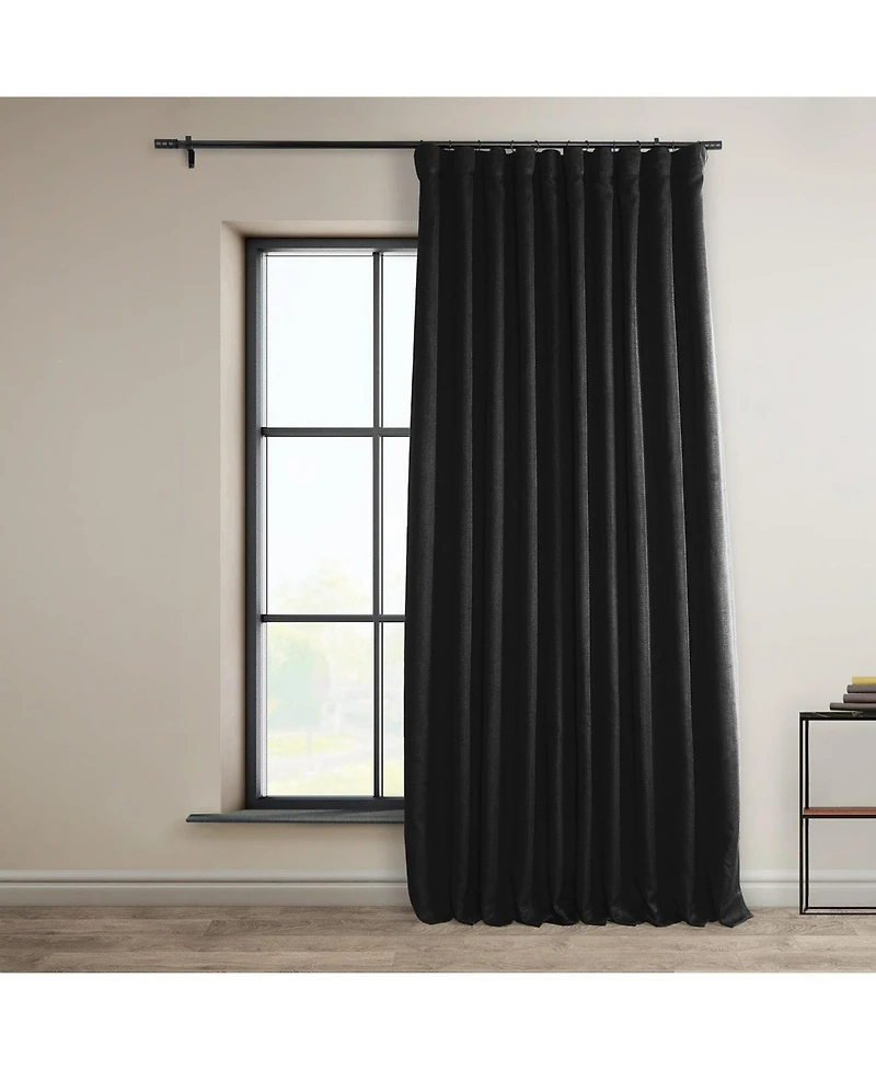 Half Price Drapes Extra Wide Textured Faux Linen Room Darkening Curtain