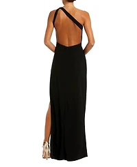 Mac Duggal Women's One Shoulder Gown with Sheer Embellished Cut Out