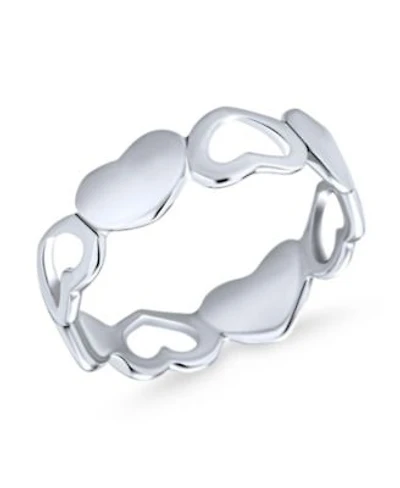 Bling Jewelry Silver Ring Bff Friendship Open Heart Eternity Band Promise Ring In Sterling