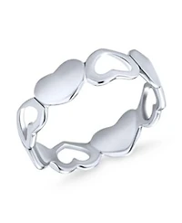 Bling Jewelry Silver Ring Bff Friendship Open Heart Eternity Band Promise Ring In Sterling