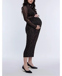 Motherhood Maternity Mesh Bodycon Maxi Skirt