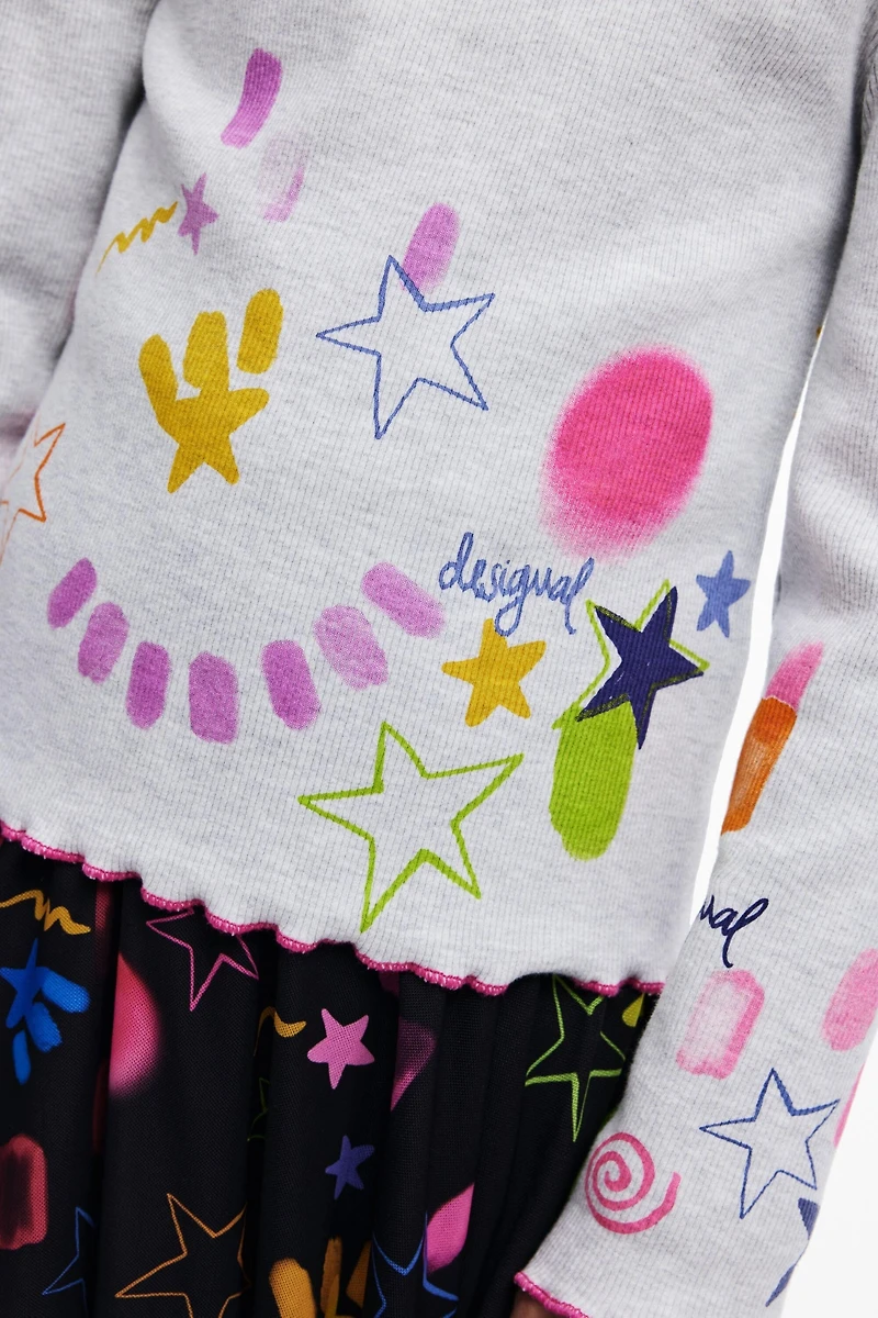 Desigual Girls Girls's Rib T-shirt with neon designs