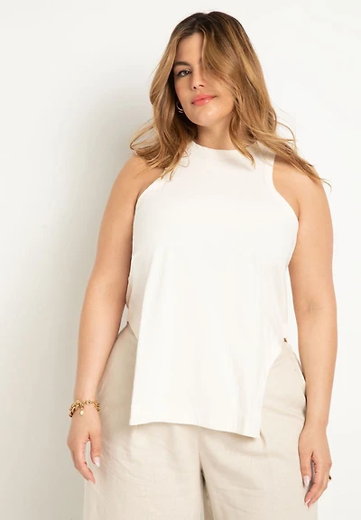 Eloquii Women's Scooped Hem Tank Top