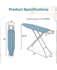 Full Size Ironing Board with Iron Rest and 7-Level Height