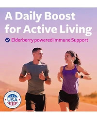 Elderberry Gummies with Vitamin C & Zinc, Immune Support Supplement for Adults, Raspberry Flavor, Health's Harmony, 60ct