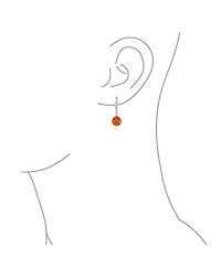 Bling Jewelry Simple Round Basic Natural Lemon Yellow Or Honey Cognac Amber 8MM Bead Ball Drop Dangle Earrings .925 Sterling Silver