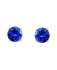 Bling Jewelry 1-2 Ct Round Cz Stud Earrings Pink, Red, Blue, Brown, Green, 14K Gold/Silver