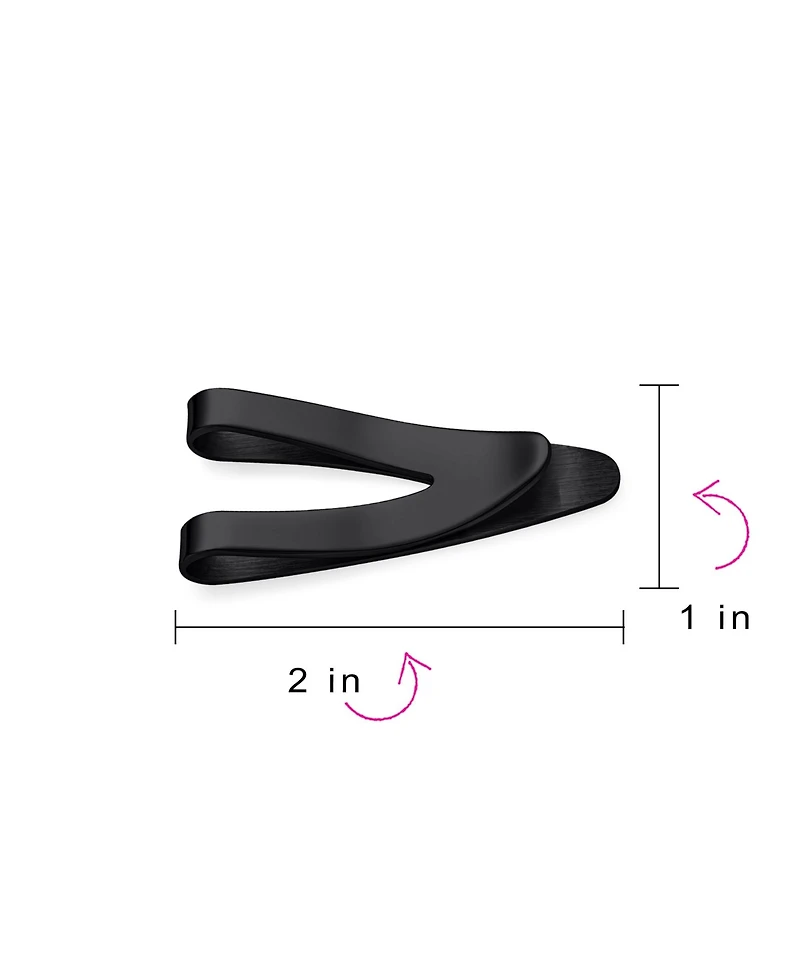 Bling Jewelry Dollar Sign Money Clip Card Holder Brushed Silver Stainless Steel