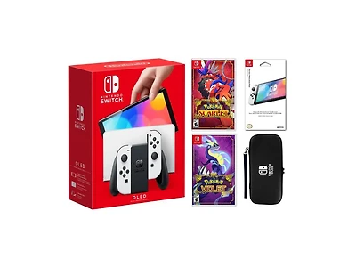 Nintendo Oled Bundle With Accessories, Pokemon Scarlet & Violet Games