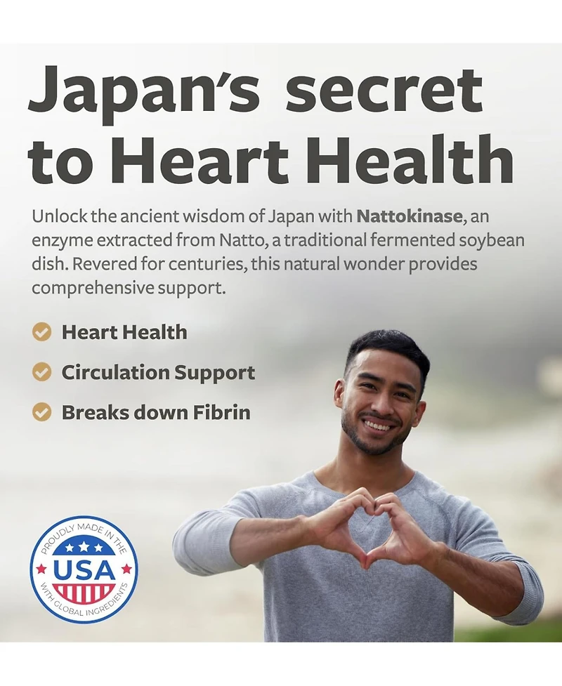 Nattokinase 2000 Fu (Non-gmo), Powerful Nattokinase Supplement Made from Naturally Fermented Soybeans for Heart Health Support, Healths Harmony