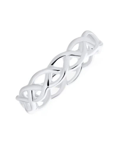 Bling Jewelry Silver Ring Open Braided Band Wheat Weave Woven Wire Rope Cable Eternity Sterling