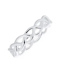 Bling Jewelry Silver Ring Open Braided Band Wheat Weave Woven Wire Rope Cable Eternity Sterling