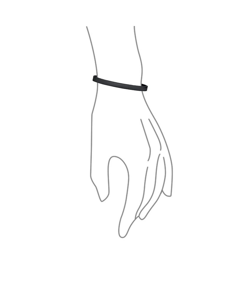 Bling Jewelry Black Plated Stainless Steel Cuff Bracelet Slender Stackable Bangle