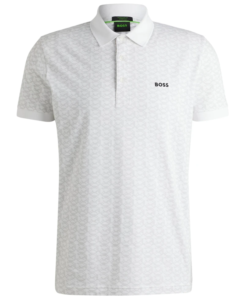 Boss by Hugo Men's Stretch Cotton Printed Paddy Polo Shirt