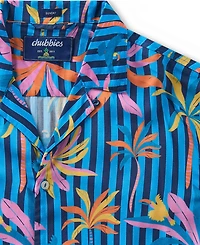 Chubbies Men's The Wild Blue Sunday Classic-Fit Tropical Stripe Button-Down Camp Shirt