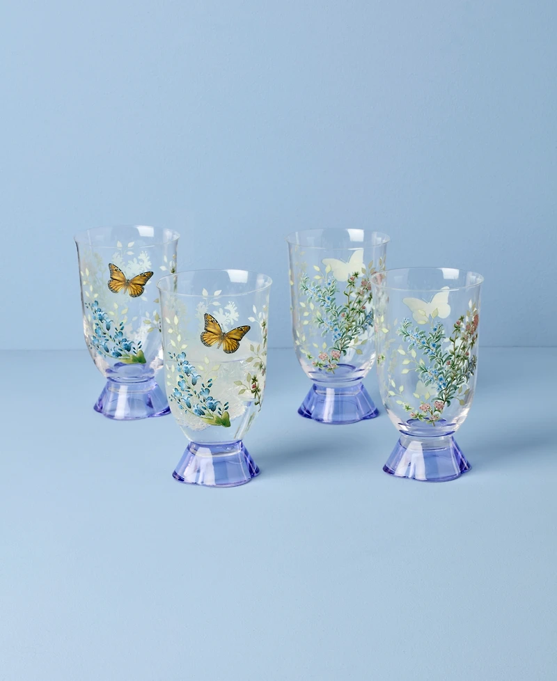 Lenox Butterfly Meadow Herbs Tall Tumblers, Set of 4