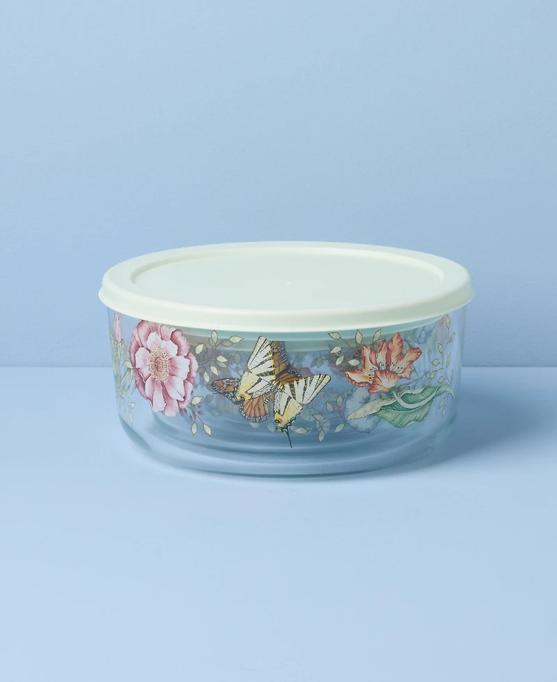Lenox Butterfly Meadow Glass Food Storage Container with Lid, Set of 4