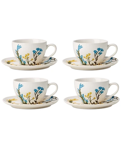 Lenox Wildflowers Tea Cup & Saucer, Set of 4