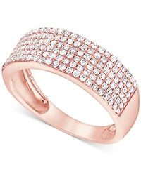 Diamond Pave Multirow Band (1/2 ct. t.w.) in 14k Rose Gold