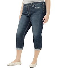 Silver Jeans Co. Plus Size Suki Mid-Rise Curvy Fit Capri Jeans